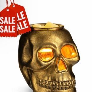 Gold Skull Candle Warmer - Halloween Spooky
